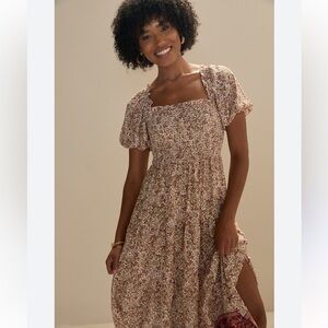 Francesca's Collections Emily Floral Smocked Midi Dress in S